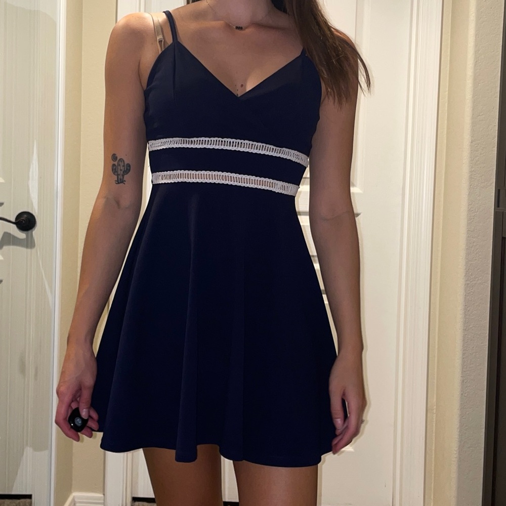 Mini Summer Dress Crochet Cut Out Detail Unique Wedding Ready Short Strappy XXS